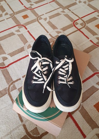 Siyah Şeritli Bağcıklı Kadın Sneakers - Görsel 2