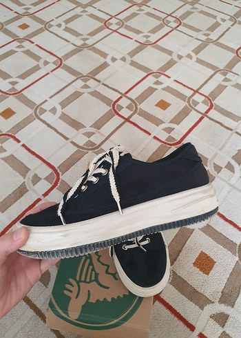 Siyah Şeritli Bağcıklı Kadın Sneakers - Görsel 3