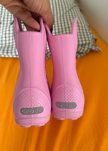 24 Beden Kız Çocuk Pembe Crocs yamğur Botu