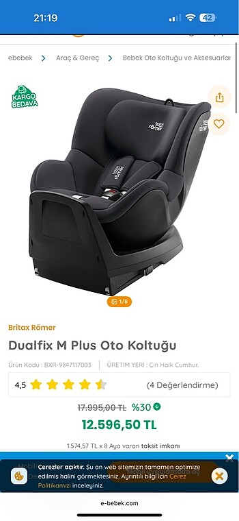 BRİTAX RÖMER DUAL FIX M MODEL çok temiz