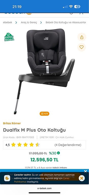 Diğer Beden BRİTAX RÖMER DUAL FIX M MODEL çok temiz