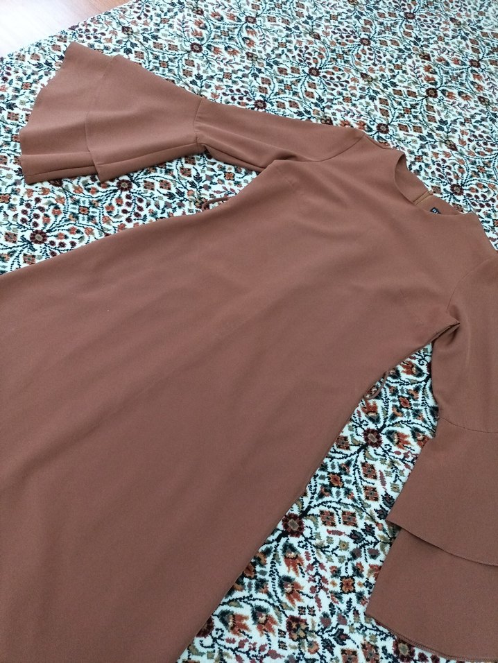 Bohem Tarzı kiremit rengi Uzun Elbise - Görsel 4