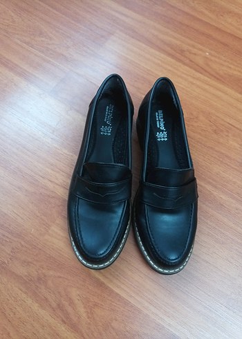 Siyah Deri Görünümlü Loafer  Rahat Taban - Görsel 4