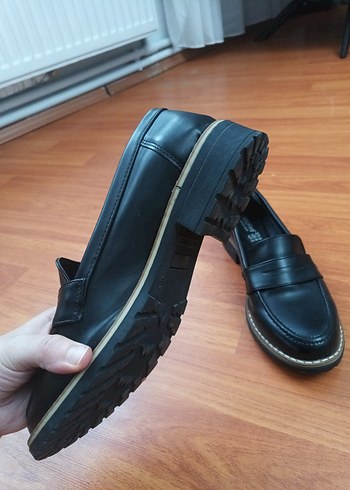 Siyah Deri Görünümlü Loafer  Rahat Taban - Görsel 5