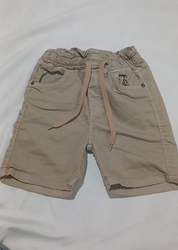 Erkek Bej Keten Bol Kesim Şort - Görsel 2