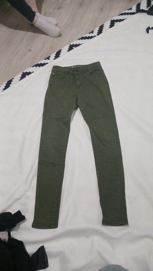 yeşil Dar Kesim kiz Pantolon - Görsel 3