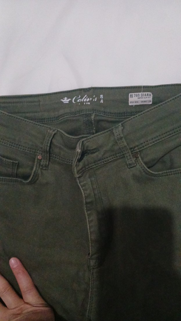 yeşil Dar Kesim kiz Pantolon - Görsel 4