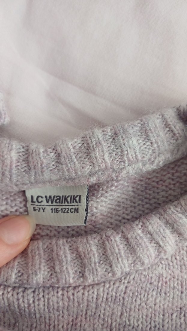 Nakışlı Mor Kız Çocuk Triko Kazak - Görsel 3