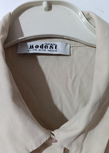 xxl Beden Bej Düğmeli Gömlek