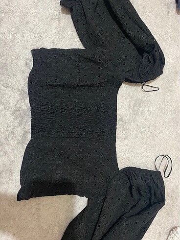 38 Beden siyah Renk Crop bluz