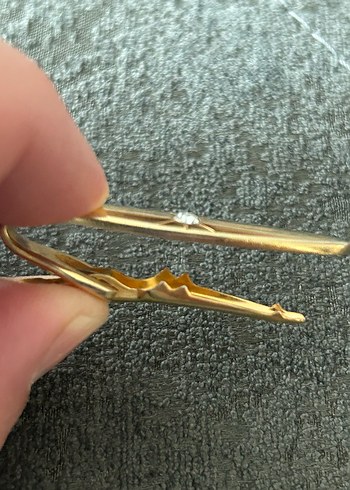 Rabbit Marka Vintage Altın Renkli Kravat İğnesi - Görsel 5