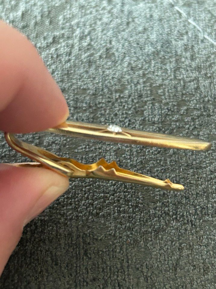 Rabbit Marka Vintage Altın Renkli Kravat İğnesi - Görsel 5