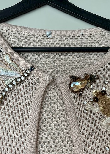 Faik Sönmez İşlemeli File Hırka - Görsel 2