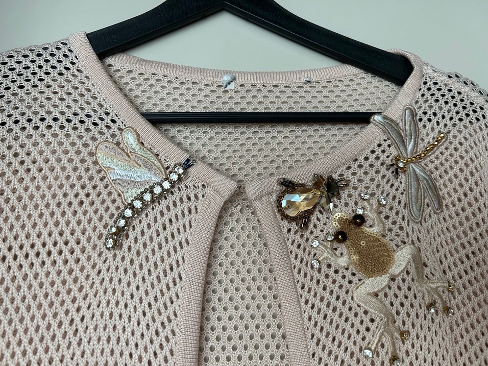 Faik Sönmez İşlemeli File Hırka - Görsel 2