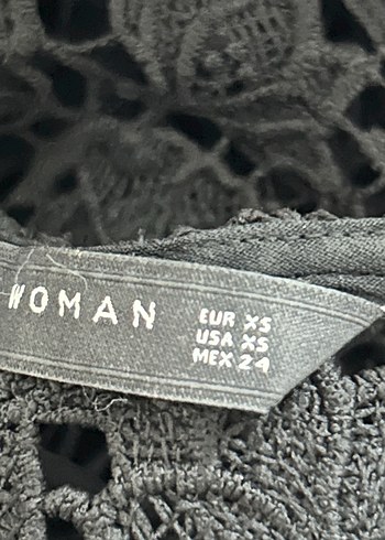 Zara Dantel İşlemeli Siyah Kısa Kollu Bluz - Görsel 4