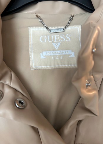 Guess Bej Deri Şişme Yelek - Görsel 3