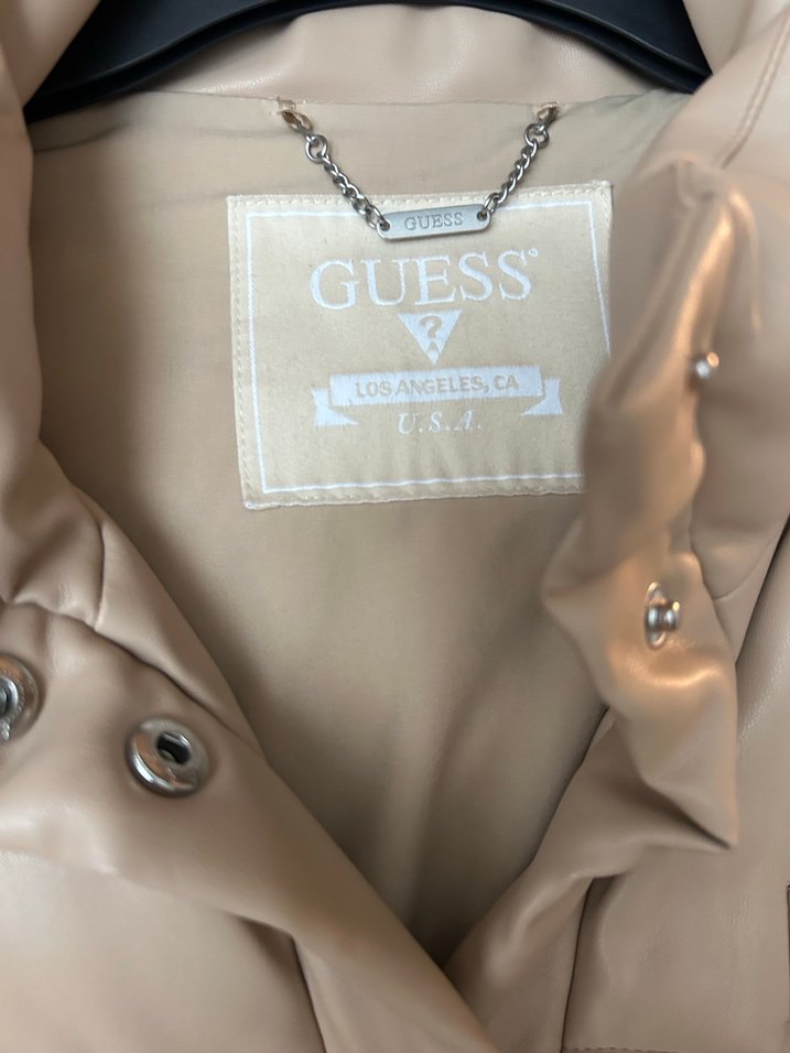 Guess Bej Deri Şişme Yelek - Görsel 3