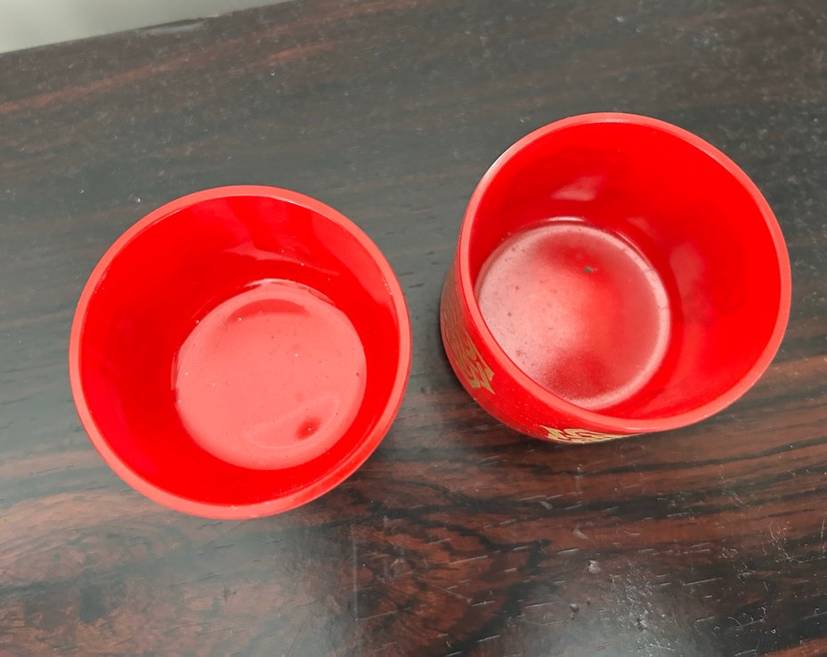 Dekoristan Kırmızı Altın Sırlı Cam 2 li Set Mumluk - Görsel 3