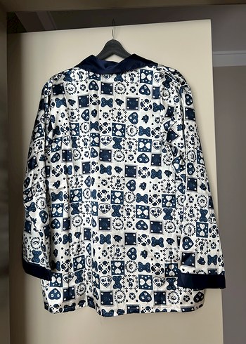 Kadın Şifon Desenli Uzun Kollu Pijama Takımı - Görsel 4