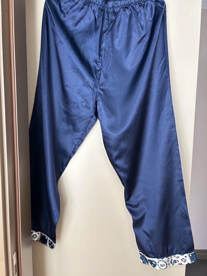 Kadın Şifon Desenli Uzun Kollu Pijama Takımı - Görsel 5