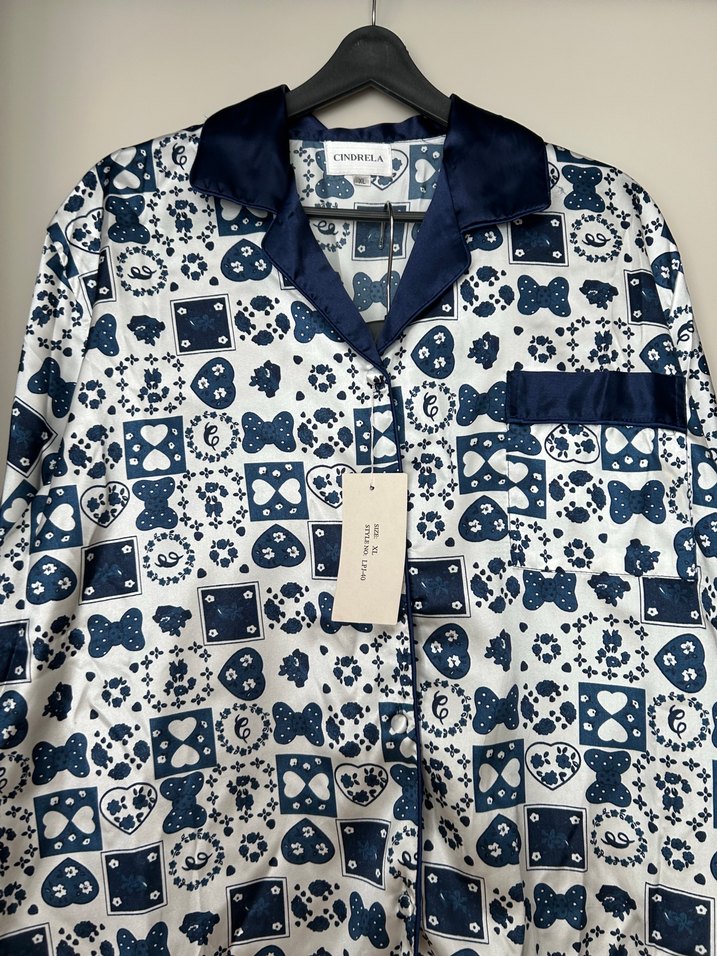 Kadın Şifon Desenli Uzun Kollu Pijama Takımı - Görsel 2