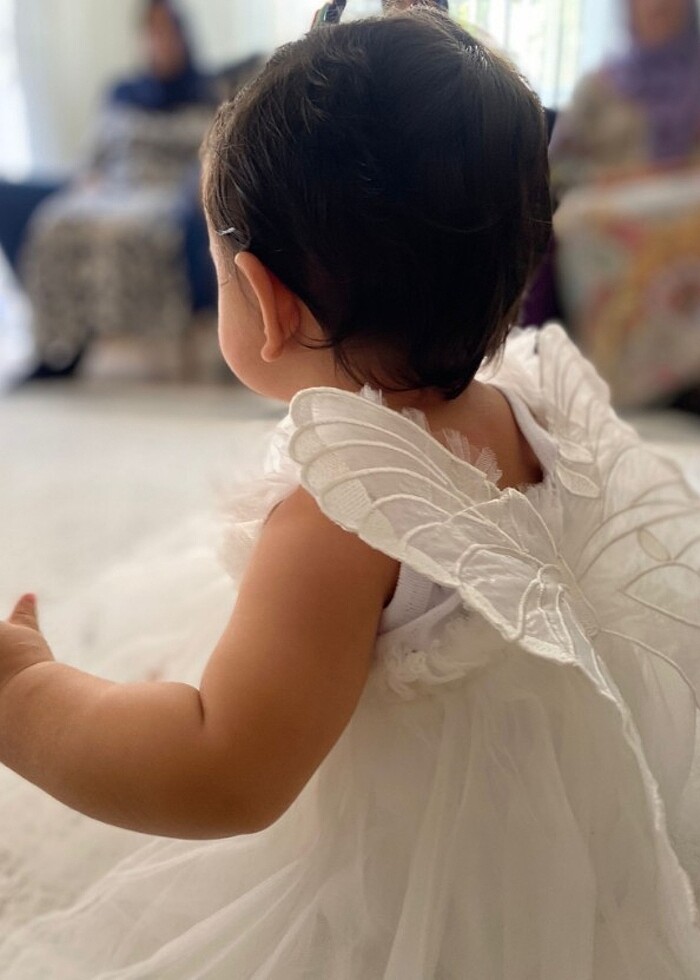 1 yaş kelebek kanatlı doğum günü elbisesi & tütü elbise - Görsel 2