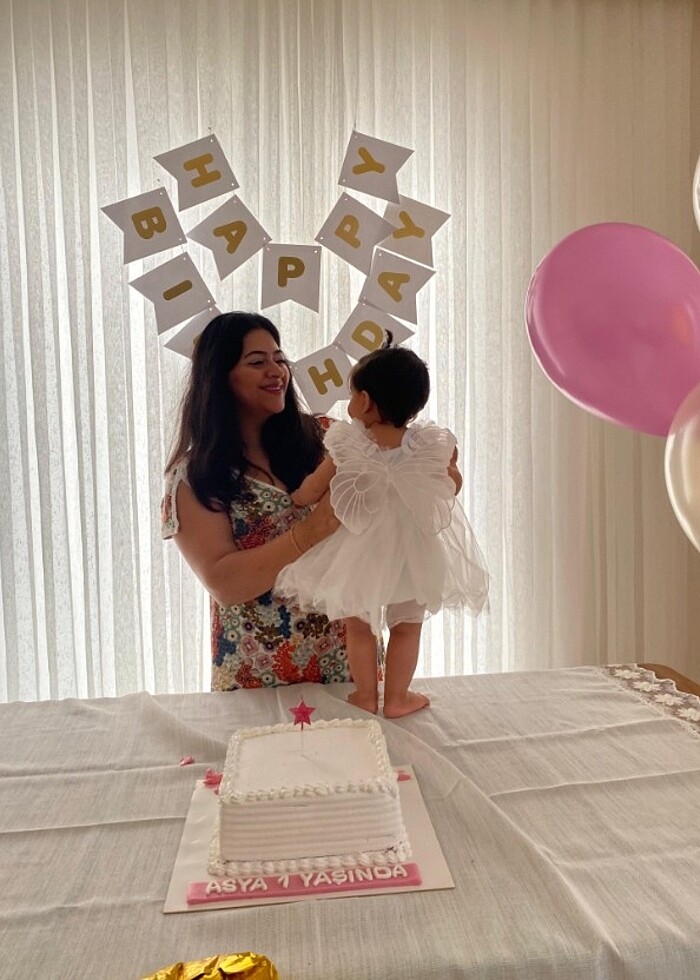 1 yaş kelebek kanatlı doğum günü elbisesi & tütü elbise - Görsel 4