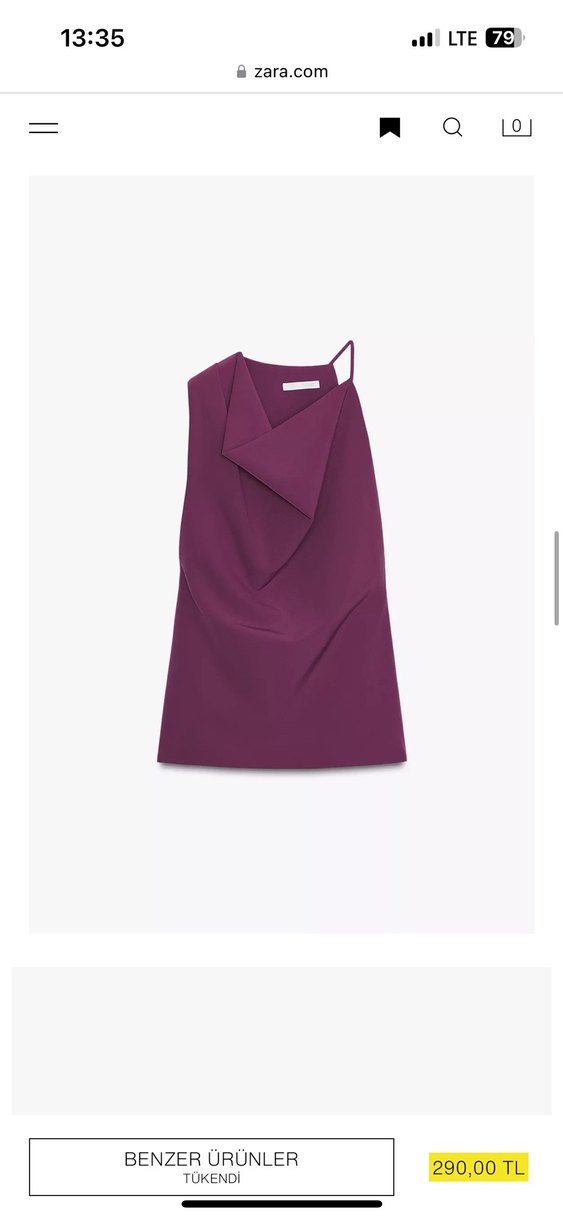 Zara Bordo Drapeli Saten Kadın Bluz - Görsel 5