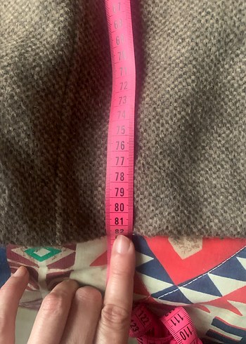 Düğmeli kahverengi kadın kaban - Görsel 6