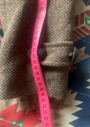 Düğmeli kahverengi kadın kaban - Görsel 10