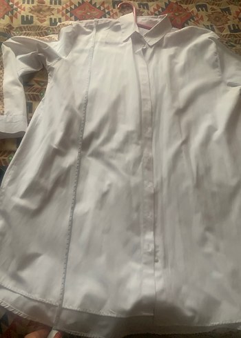 Kadın Beyaz Uzun Kollu Yılan Desenli Gömlek - Görsel 12