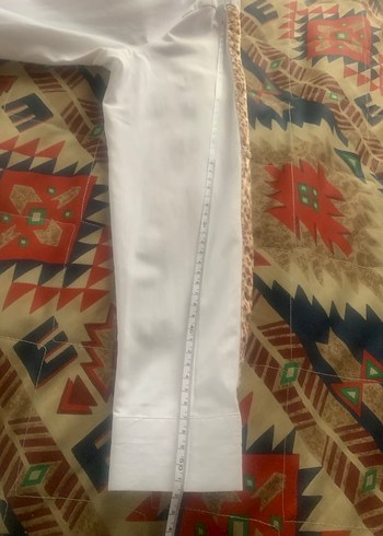 Kadın Beyaz Uzun Kollu Yılan Desenli Gömlek - Görsel 10