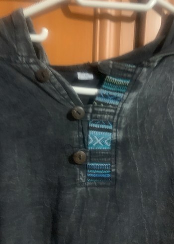 Kapüşonlu Uzun Kollu Kadın otantik gömlek - Görsel 2