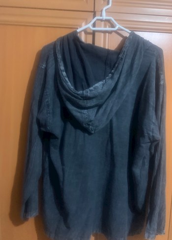 Kapüşonlu Uzun Kollu Kadın otantik gömlek - Görsel 3