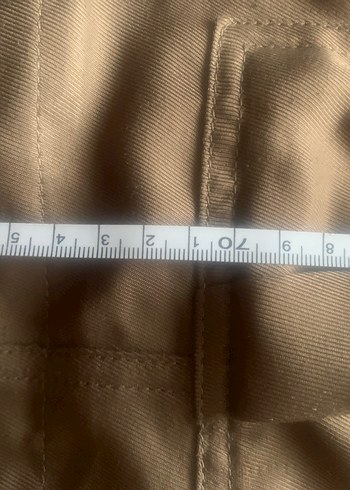 Düğmeli Kahverengi Midi Kadın Ceket - Görsel 6