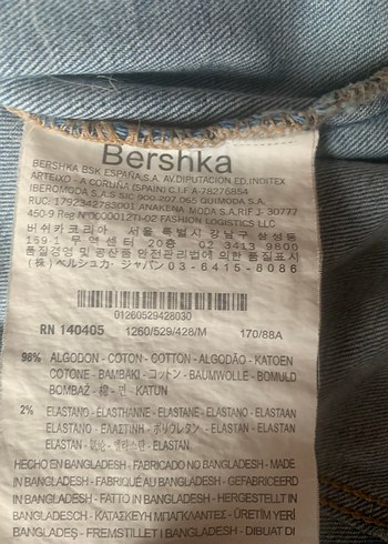 Bershka Düğmeli Mavi Kadın Kot Ceket - Görsel 5