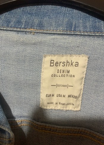 Bershka Düğmeli Mavi Kadın Kot Ceket - Görsel 3