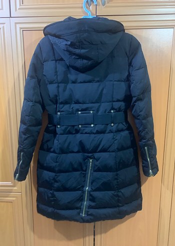 Mango Kadın Siyah Kemerli Midi Kışlık Mont - Görsel 7