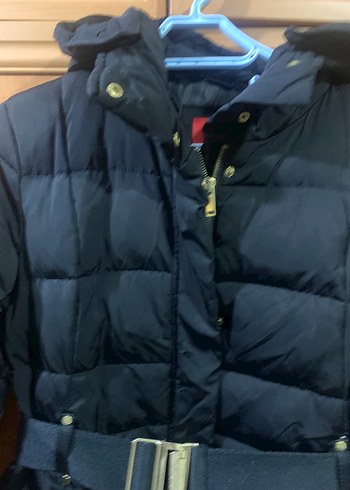 Mango Kadın Siyah Kemerli Midi Kışlık Mont - Görsel 3