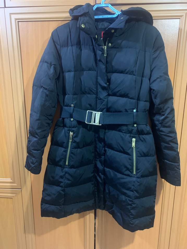 Mango Kadın Siyah Kemerli Midi Kışlık Mont - Görsel 2