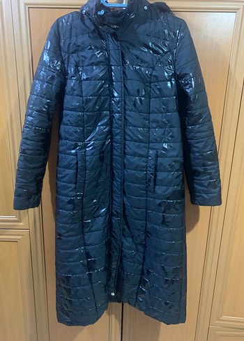 Siyah Uzun Kadın Kışlık Mont - Görsel 2