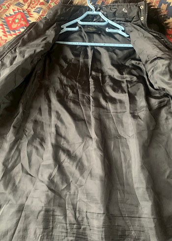 Siyah Uzun Kadın Kışlık Mont - Görsel 11