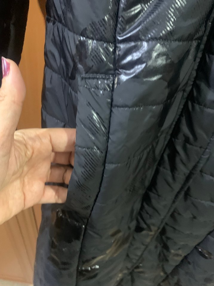 Siyah Uzun Kadın Kışlık Mont - Görsel 5