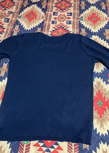 Collezion Mavi Fitilli Kadın Yün Kazak - Görsel 7