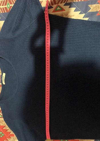 Collezion Mavi Fitilli Kadın Yün Kazak - Görsel 4