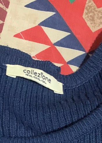 Collezion Mavi Fitilli Kadın Yün Kazak - Görsel 9