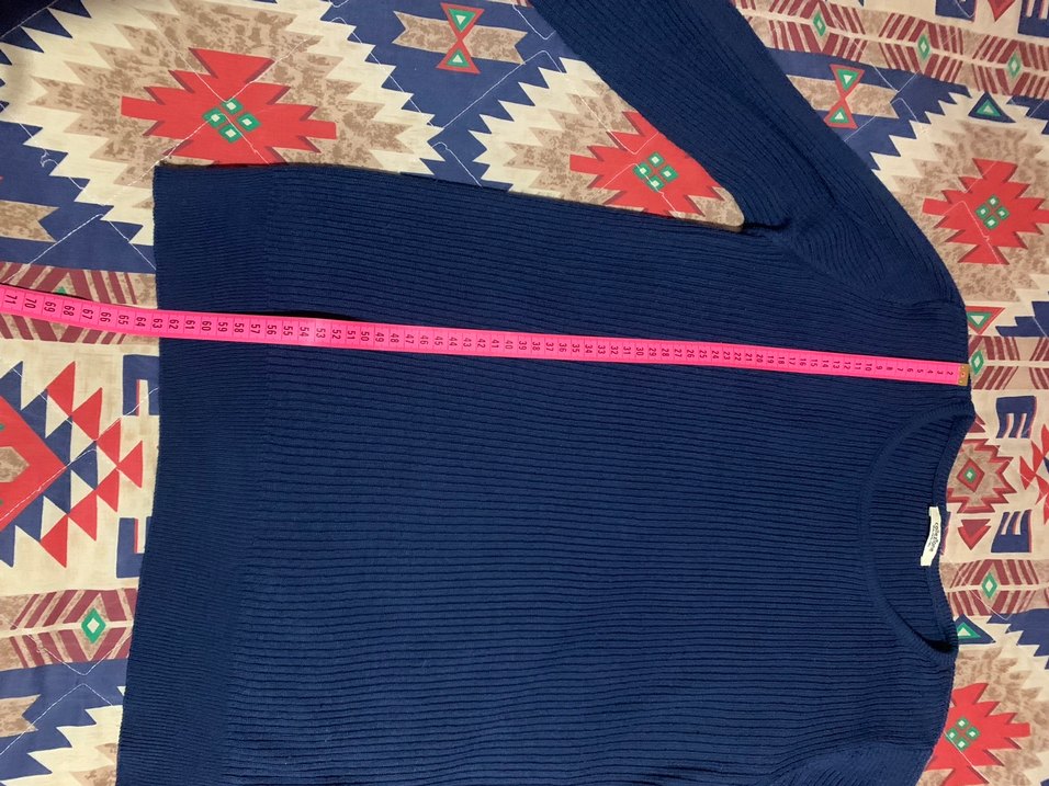 Collezion Mavi Fitilli Kadın Yün Kazak - Görsel 2