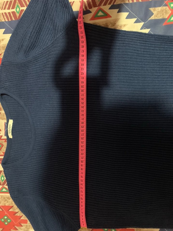 Collezion Mavi Fitilli Kadın Yün Kazak - Görsel 4