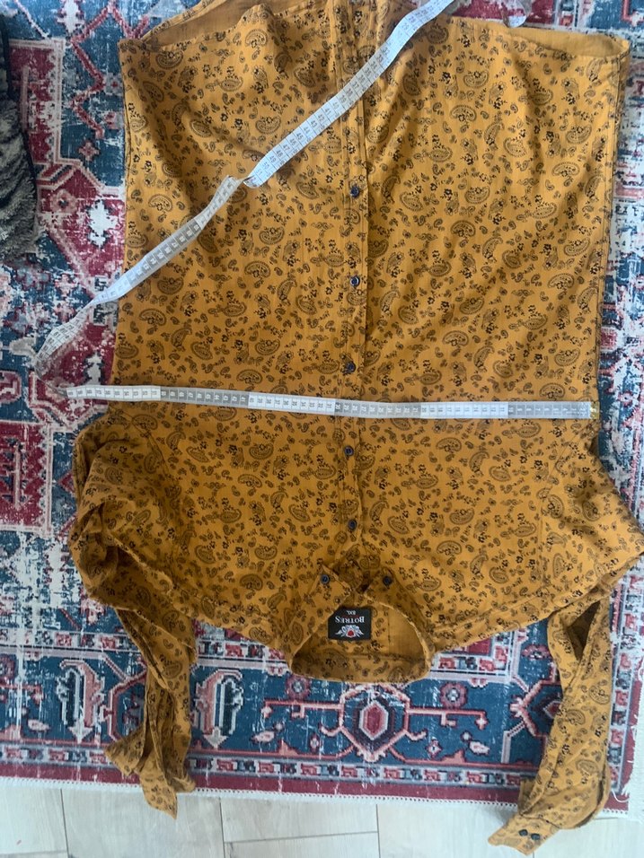 Kahverengi Paisley Desenli Rahat Gömlek — görsel 6/6