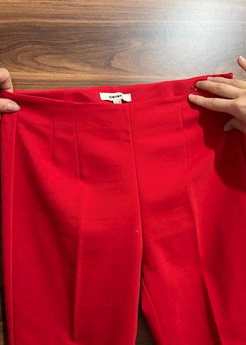 Kadın Kırmızı Midi Kumaş Pantolon 38 beden - Görsel 2